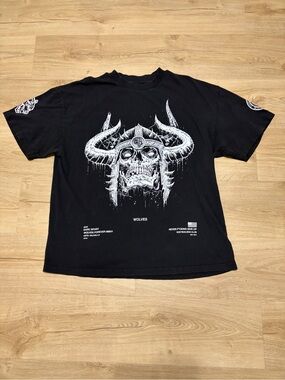 Darc Sport Black Short-Sleeve Tee with White Viking Skull